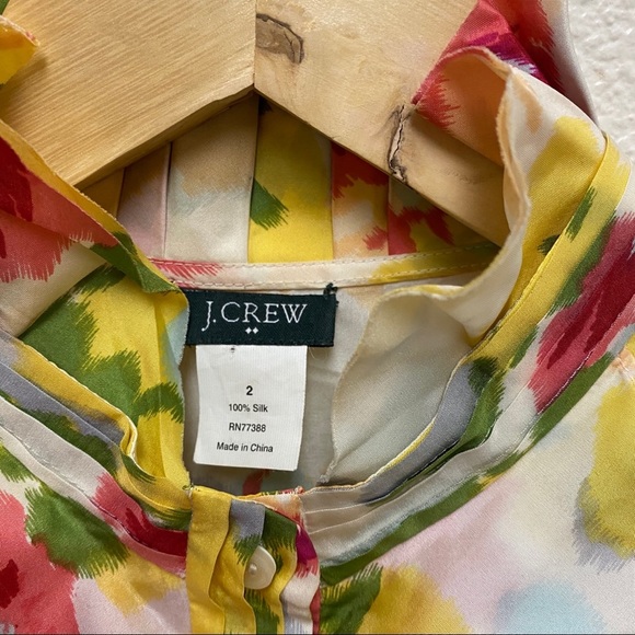 J. Crew Factory Waterfall Ruffle Blouse Size 2 - Picture 2 of 5